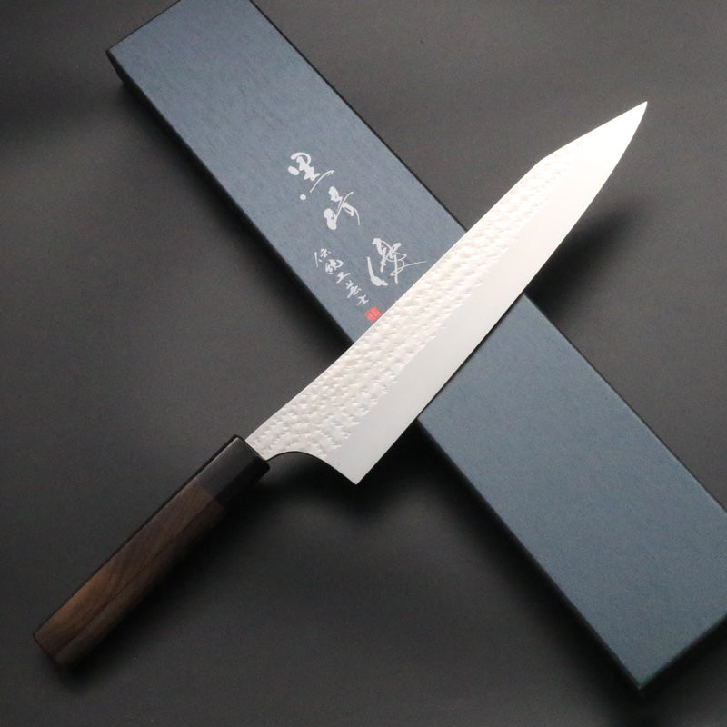 黒崎優　閃光　牛刀 180mm トルコハンドル 黒崎優 「閃光・鋭」牛刀 包丁 240mm 紫檀八角柄黒桂 – HAGAKURE