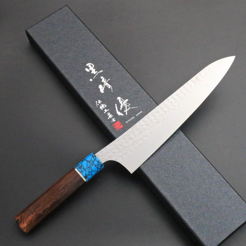 黒崎優　牛刀 黒崎優 「閃光」牛刀包丁 210mm 紫檀柄赤桂 – HAGAKURE