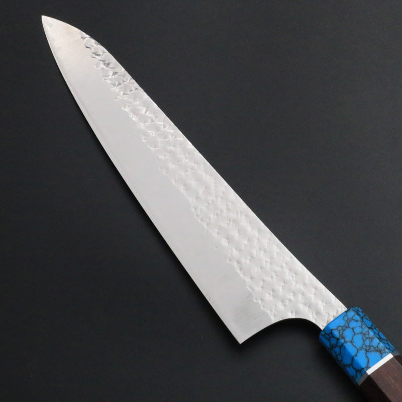 黒崎優 「閃光・流」牛刀 包丁 210mm ウエンジ柄ターコイズ桂 – HAGAKURE