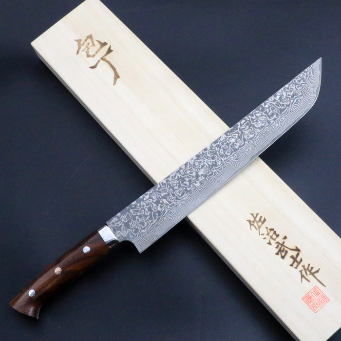 佐治武士 R2 ダイヤモンドフィニッシュ 牛刀 アイアンウッド 24cm 楽天市場】佐治作 包丁 牛刀 R2 ダマスカス 黒仕上 アイアン