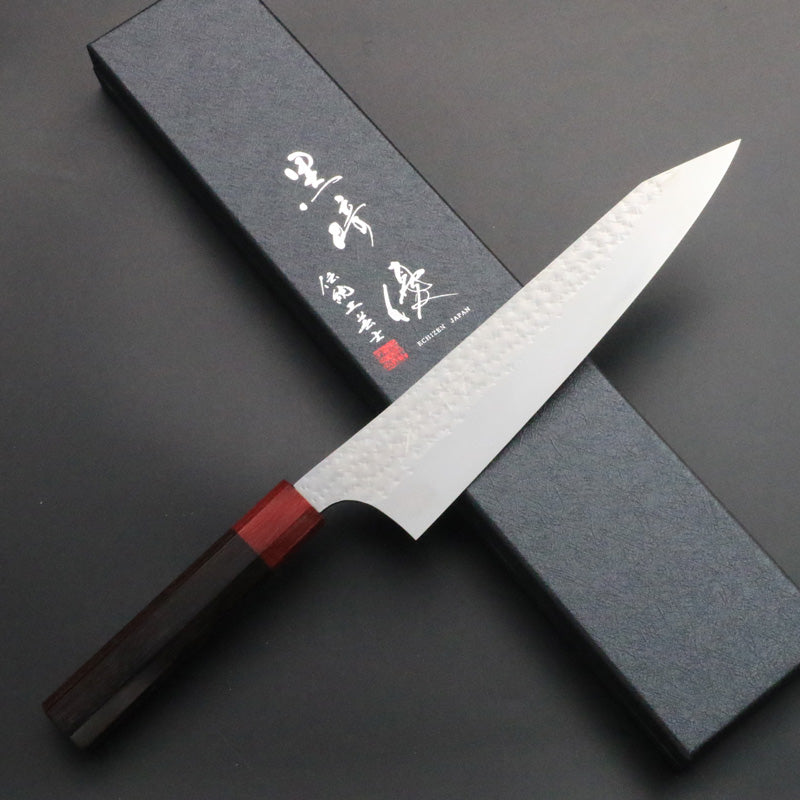 黒崎優　「閃光・鋭」牛刀 包丁 210mm 紫檀八角柄赤桂　Yu Kurosaki 