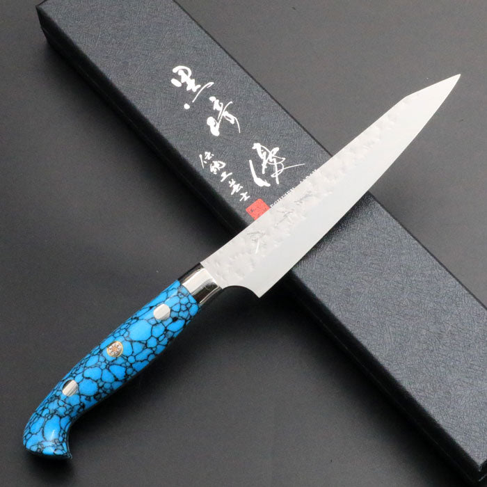 黒崎優 「閃光」ペティナイフ 130mm ターコイズハンドル ISETAN SALONE