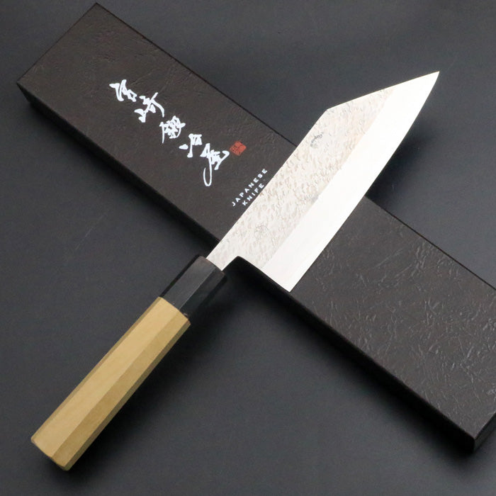 宮崎春生 宮崎鍛冶屋 ZA-18鋼 椿包丁 165mm 朴水牛八角柄 – HAGAKURE