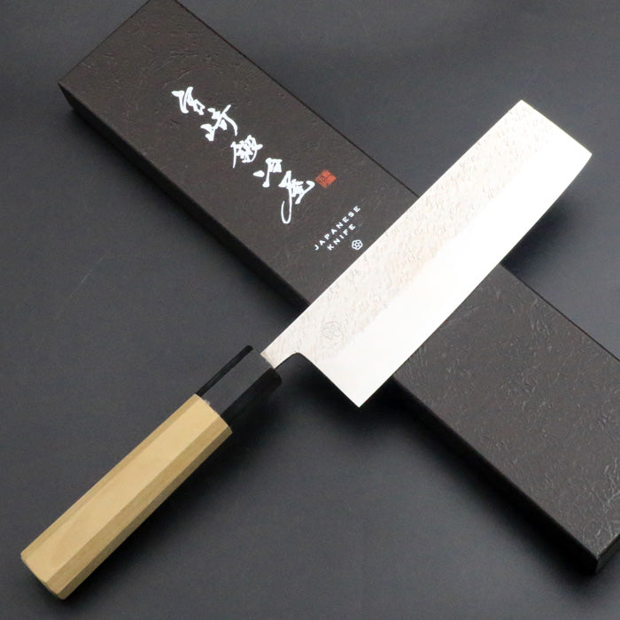 真崎直樹作 Mazaki Naoki ダマスカス　青一　菜切り　180 真崎直樹作 Mazaki Naoki ダマスカス 青一 菜切り 180