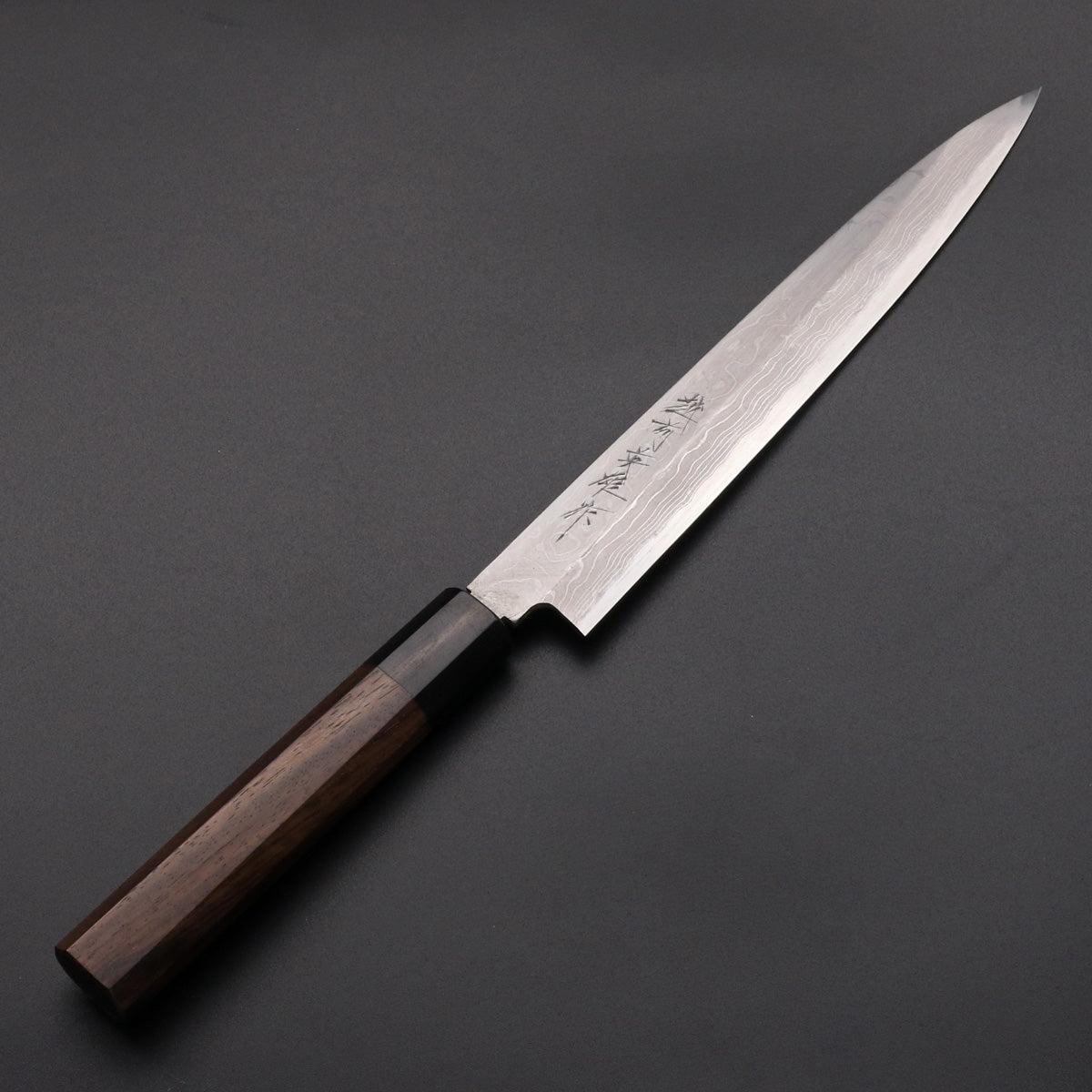 北岡英雄　墨流し 柳刃 包丁 7寸 紫檀八角柄　Hideo Kitaoka suminagashi yanagiba with octagon  rosewood handle