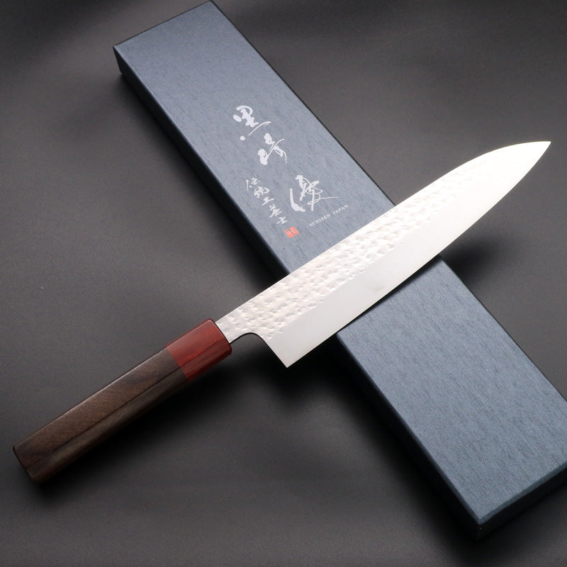 黒崎優 「閃光」牛刀包丁 210mm 紫檀柄赤桂 Yu Kurosaki 