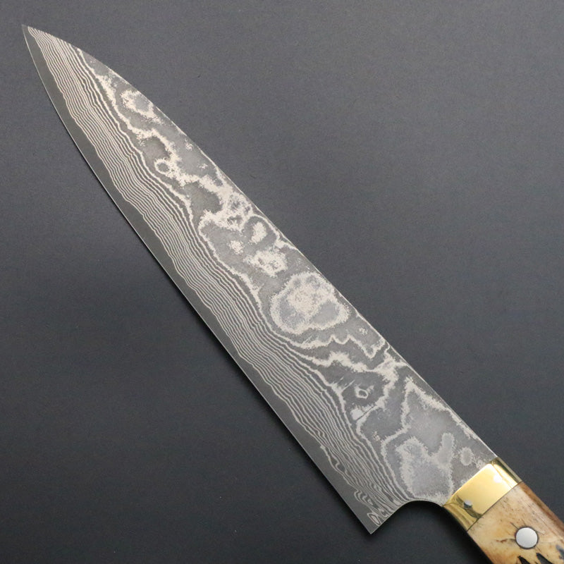 佐治武士 VG10 ダマスカス 牛刀 包丁 240mm 飴色 鹿角ハンドル – HAGAKURE