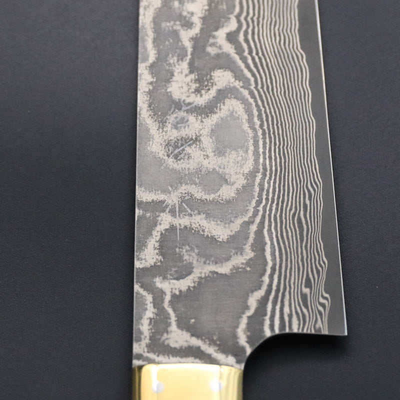 佐治武士 VG10 ダマスカス 牛刀 包丁 240mm 飴色 鹿角ハンドル – HAGAKURE