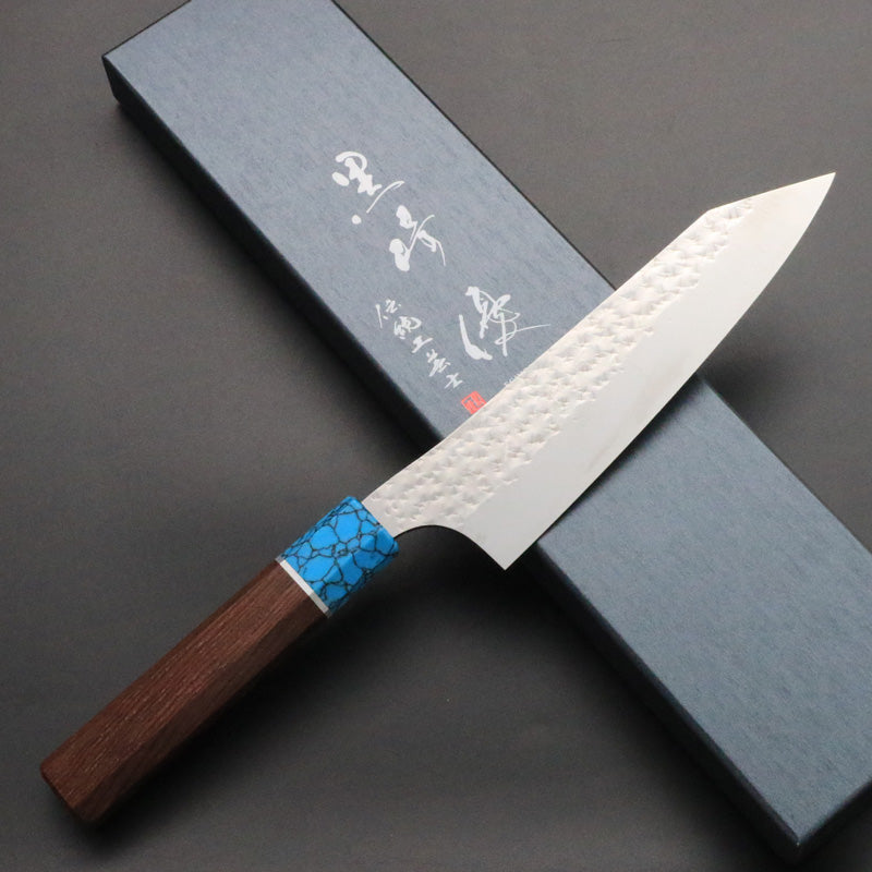 黒崎優 「閃光」文化 包丁 170mm 紫檀柄ターコイズ桂 – HAGAKURE