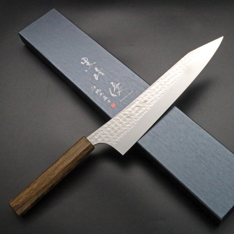 黒崎優 「閃光・鋭」牛刀 包丁 240mm 拭き漆樫柄 – HAGAKURE