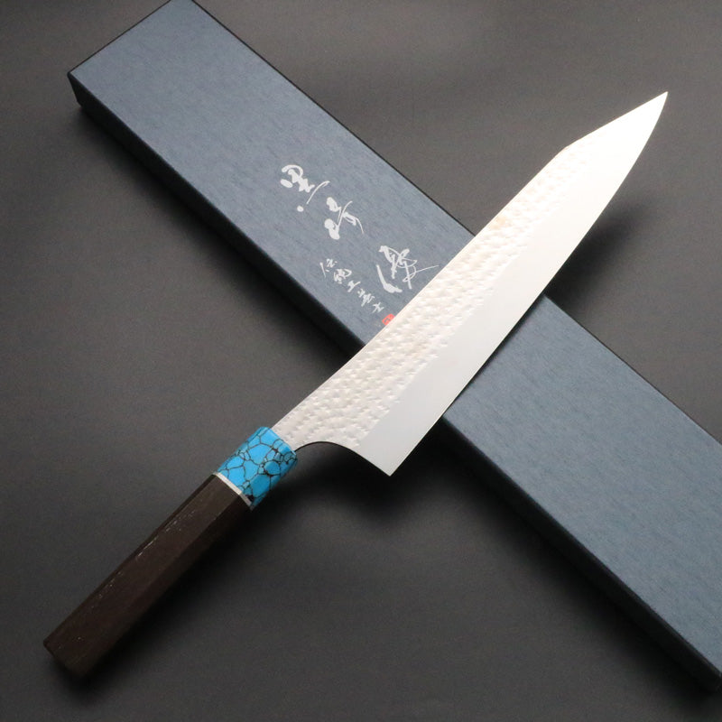 黒崎優　三徳包丁 黒﨑優 Yu Kurosaki 黒閃 三徳包丁 青紙スーパー鋼 紫檀八角柄