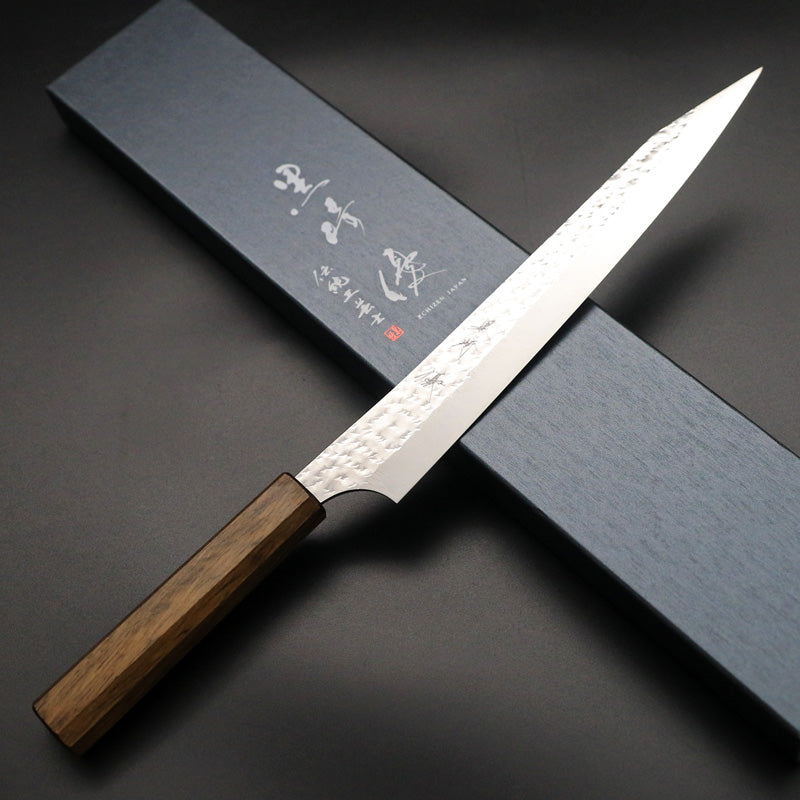 黒崎優　閃光　sg2 筋引き 240mm トルコハンドル 黒崎優 「閃光」筋引き 包丁 240mm 拭き漆樫柄 – HAGAKURE